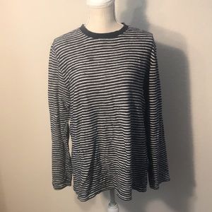 Samsoe Samsoe black & white striped distressed top